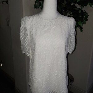 Loft Textured Puff Sleeve Blouse